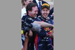 Sebastian Vettel (Red Bull) und Christian Horner 