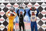 Das Samstagspodium in Detroit: Mike Conway, Ryan Hunter-Reay und Justin Wilson 