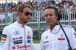 Jenson Button (McLaren) und Sam Michael 