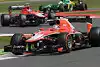 Bild zum Inhalt: Marussia in Silverstone im Caterham-Sandwich