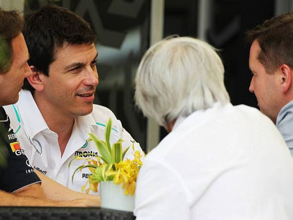 Christian Horner, Toto Wolff, Bernie Ecclestone