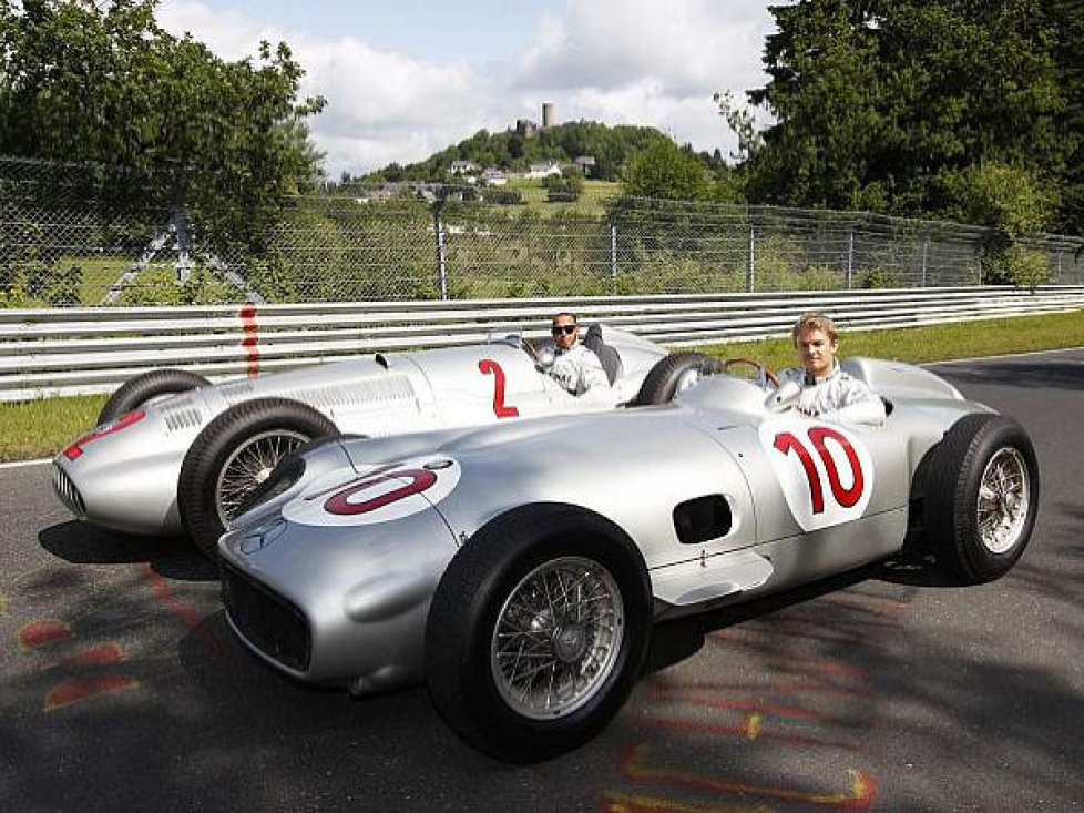 Lewis Hamilton, Nico Rosberg, Mercedes W 154 W 196