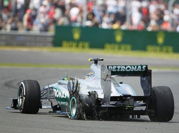 Lewis Hamilton, Reifenschaden Lewis Hamilton, Reifenschaden