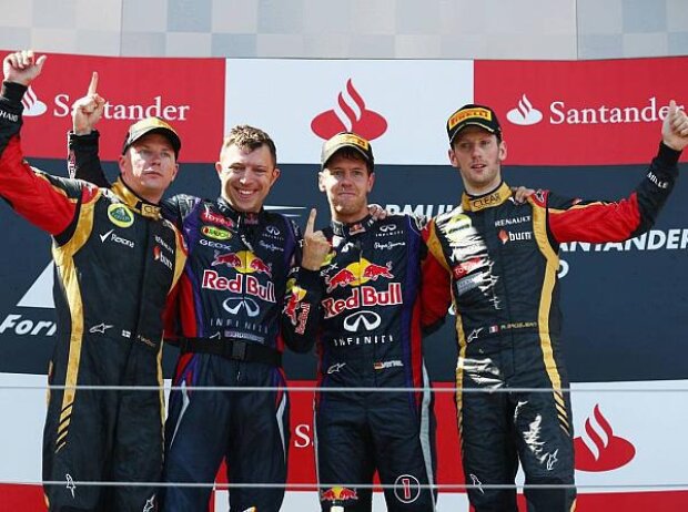 Titel-Bild zur News: Sebastian Vettel, Kimi Räikkönen, Romain Grosjean