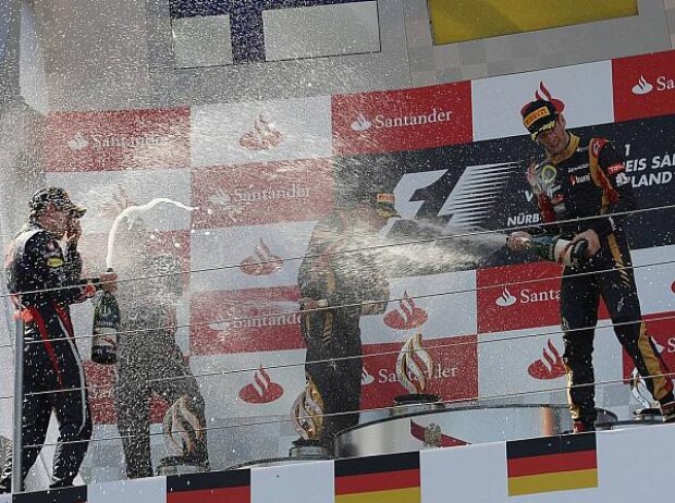Titel-Bild zur News: Sebastian Vettel, Romain Grosjean, Kimi Räikkönen