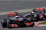 Jenson Button und Sergio Perez (beide McLaren) 