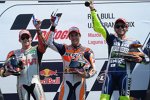 Stefan Bradl, Marc Marquez und Valentino Rossi 