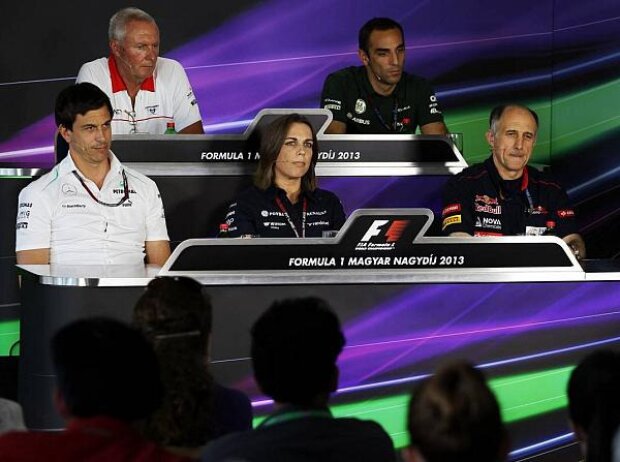 John Booth, Cyril Abiteboul, Toto Wolff, Claire Williams, Franz Tost