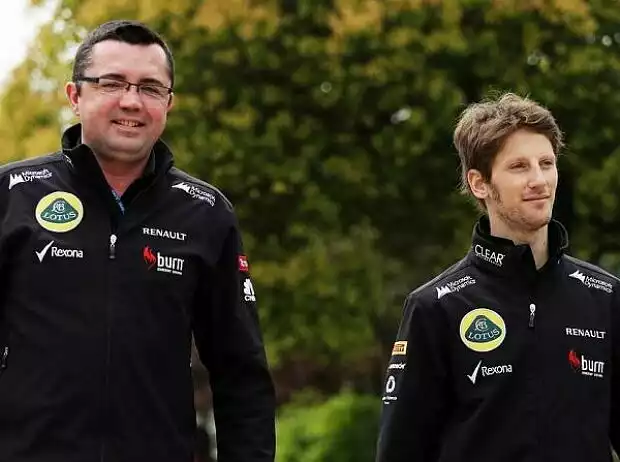 Romain Grosjean, Eric Boullier Titel-Bild zur News: Romain Grosjean, Eric Boullier