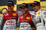 Mattias Ekström (Abt-Audi-Sportsline), Mike Rockenfeller (Phoenix-Audi) und Augusto Farfus (RBM-BMW) 