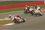 Ayrton Badovini vor Leon Haslam, Eugene Laverty, Max Neukirchner und Michel Fabrizio