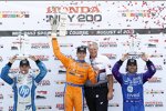 Charlie Kimball (Ganassi), Simon Pagenaud (Schmidt) und Dario Franchitti (Ganassi) 