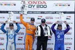 Charlie Kimball (Ganassi), Simon Pagenaud (Schmidt) und Dario Franchitti (Ganassi) 