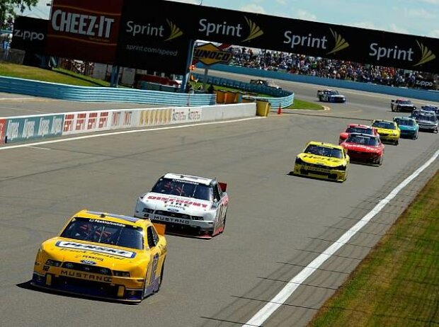 Joey Logano, Brad Keselowski, Sam Hornish Jun.