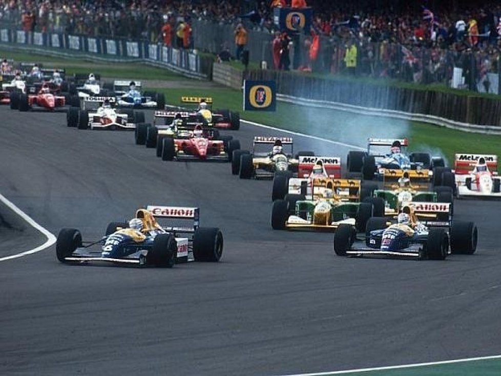 Riccardo Patrese, Nigel Mansell, Michael Schumacher, Gerhard Berger, Jean Alesi, Mika Häkkinen