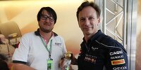 Christian Nimmervoll und Christian Horner mit dem Motorsport-Total.com-Award 2012