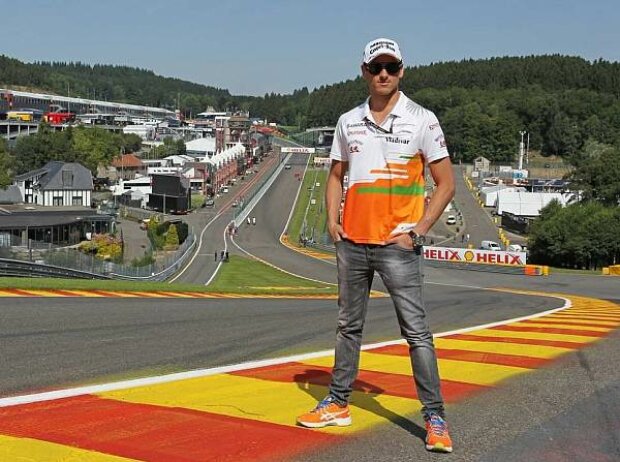 Adrian Sutil in der Eau Rouge in Spa-Francorchamps Adrian Sutil in der Eau Rouge in Spa-Francorchamps