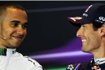 Lewis Hamilton (Mercedes) und Mark Webber (Red Bull) 
