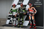 Alvaro Bautista (Gresini), Cal Crutchlow (Tech 3) und Marc Marquez (Honda) 