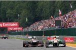 Adrian Sutil (Force India) und Nico Hülkenberg (Sauber) 