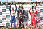 Das Sonoma-Podium: Will Power, Justin Wilson und Dario Franchitti 