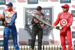 Das Sonoma-Podium: Will Power, Justin Wilson und Dario Franchitti 