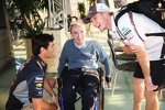 Mark Webber (Red Bull), Frank Williams (Williams) und Nico Hülkenberg (Sauber) 