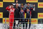 Fernando Alonso (Ferrari), Sebastian Vettel (Red Bull) und Mark Webber (Red Bull) 