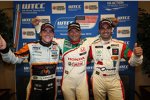 Norbert Michelisz (Zengö-Honda), Gabriele Tarquini (Honda) und Mehdi Bennani (Proteam-BMW) 