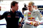 Christian Horner und Sebastian Vettel (Red Bull) 