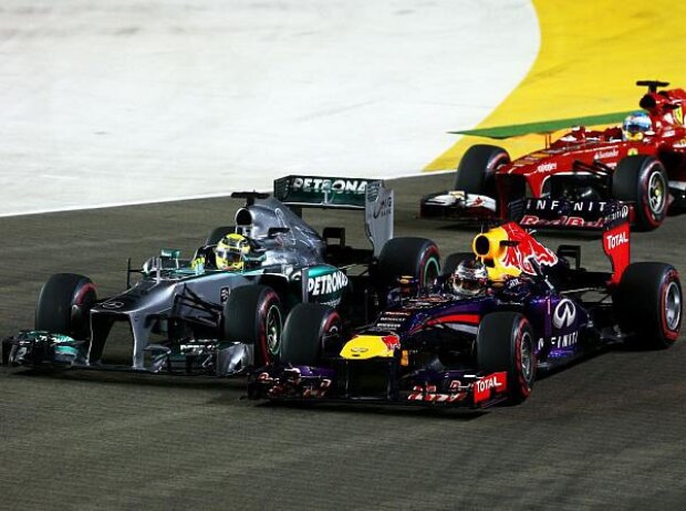 Titel-Bild zur News: Sebastian Vettel, Nico Rosberg, Fernando Alonso