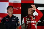 Christian Horner und Fernando Alonso (Ferrari) 