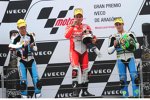 Esteve Rabat, Nicolas Terol und Pol Espargaro bei der Siegerehrung