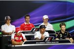 Donnerstags-Pressekonferenz mit Esteban Gutierrez (Sauber), Jules Bianchi (Marussia), Paul di Resta (Force India), Felipe Massa (Ferrari), Lewis Hamilton (Mercedes) und Romain Grosjean (Lotus) 