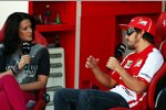 Fernando Alonso (Ferrari) im Interview mit Tanja Bauer von Sky