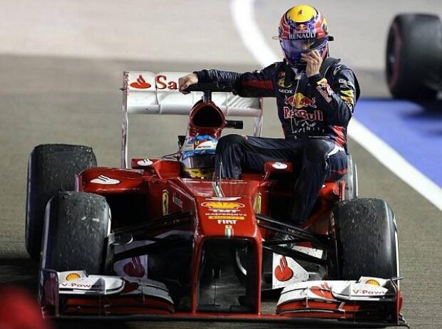 Fernando Alonso, Mark Webber, Taxifahrt Fernando Alonso, Mark Webber, Taxifahrt
