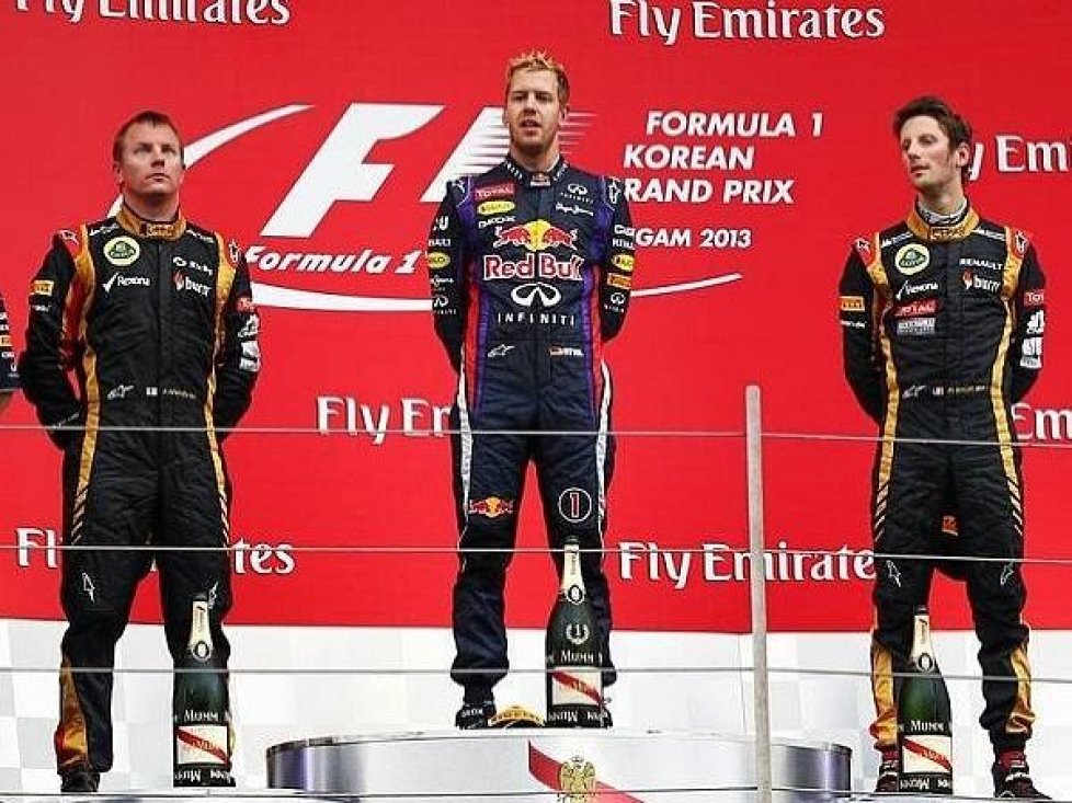Sebastian Vettel, Romain Grosjean, Kimi Räikkönen