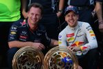 Sebastian Vettel (Red Bull) und Christian Horner 