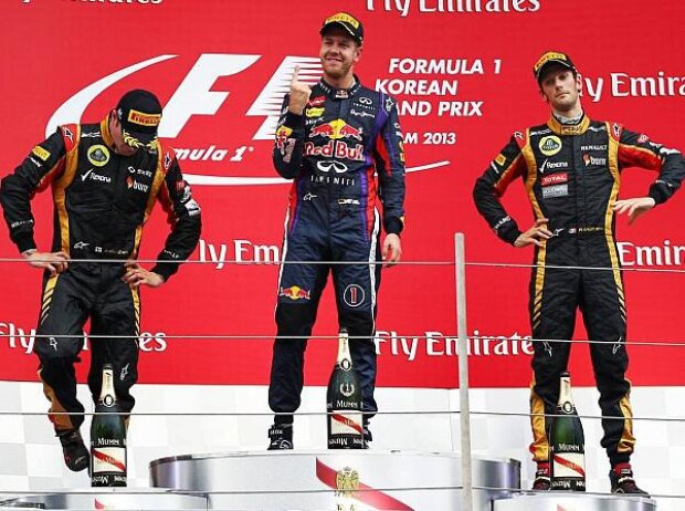 Sebastian Vettel, Romain Grosjean, Kimi Räikkönen