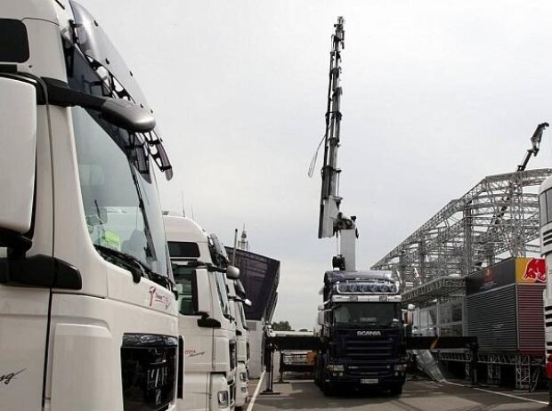 Aufbau, Fahrerlager, Logistik Aufbau, Fahrerlager, Logistik