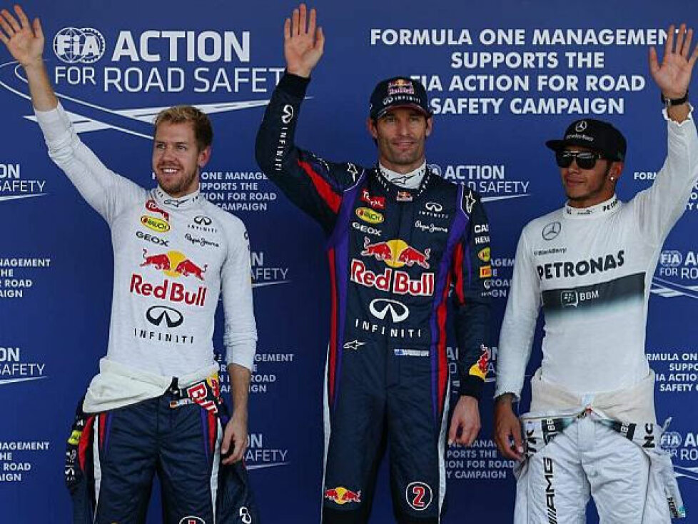Mark Webber, Sebastian Vettel, Lewis Hamilton