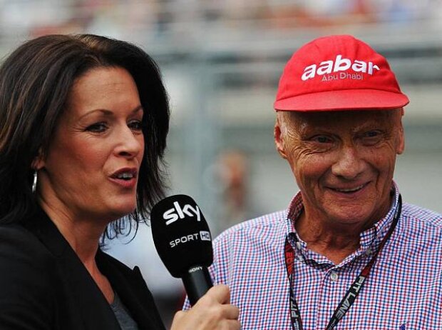 Titel-Bild zur News: Tanja Bauer (Sky) und Niki Lauda