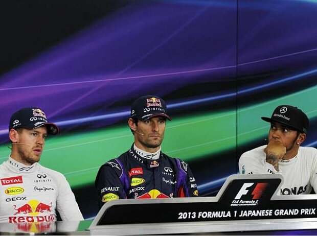 Titel-Bild zur News: Lewis Hamilton, Mark Webber, Sebastian Vettel
