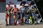 Colin Edwards, Marc Marquez, Jorge Lorenzo und Valentino Rossi 