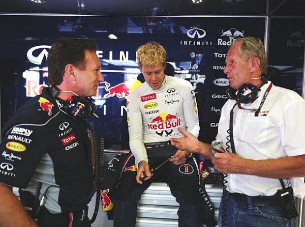 Titel-Bild zur News: Sebastian Vettel, Christian Horner, Helmut Marko