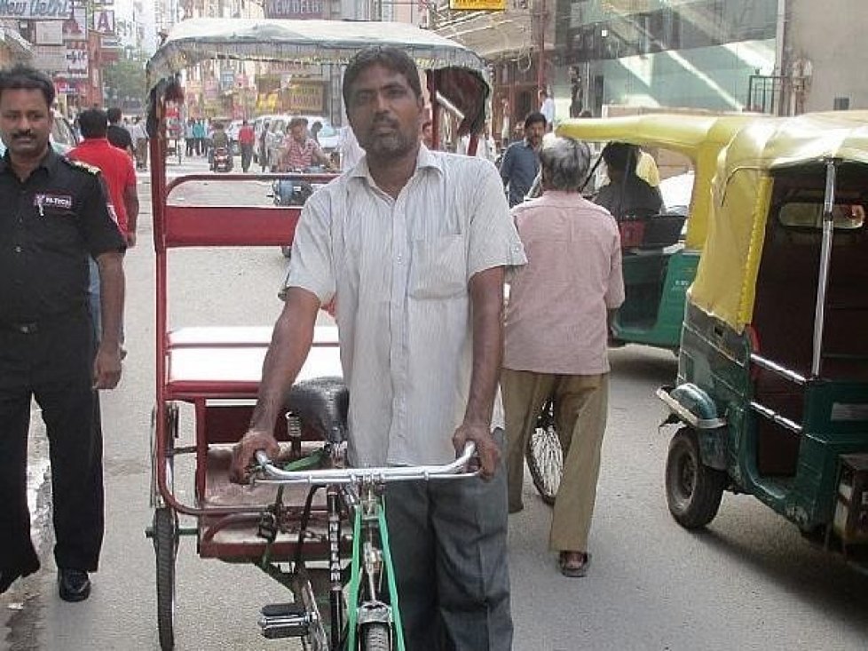 Saleem Mallan, Fahrradrikscha, Indien