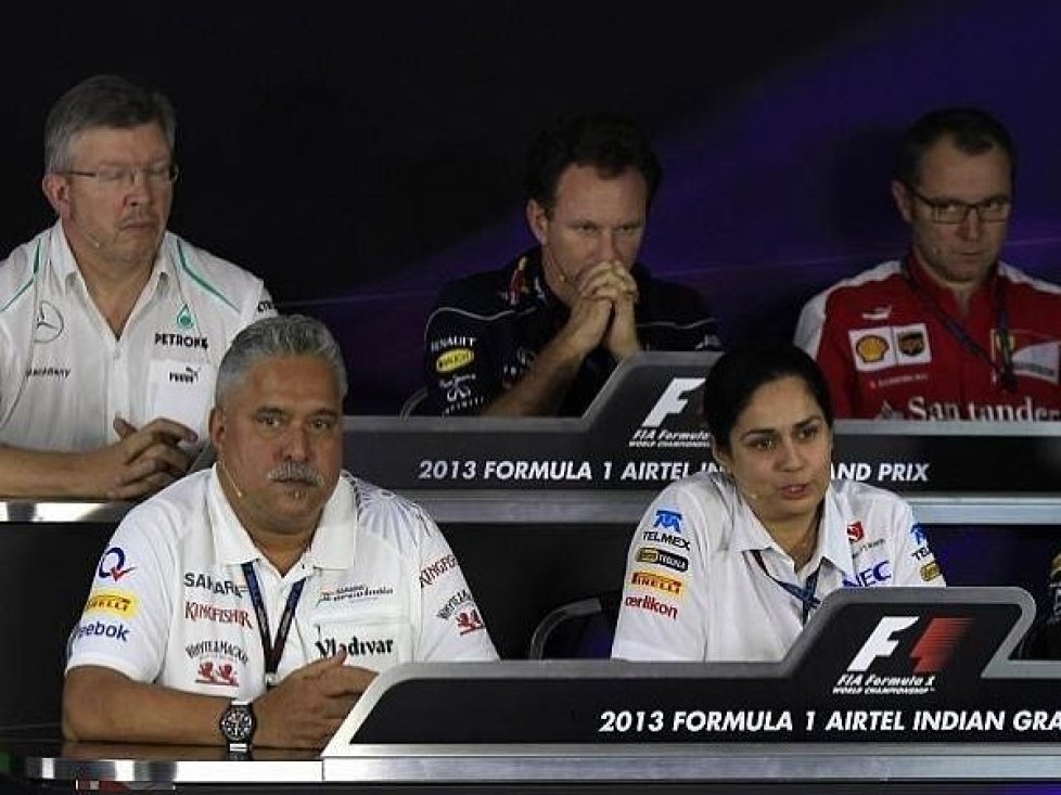 Ross Brawn, Christian Horner, Stefano Domenicali, Vijay Mallya, Monisha Kaltenborn, Eric Boullier