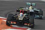 Romain Grosjean (Lotus) und Nico Rosberg (Mercedes) 