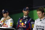 Mark Webber (Red Bull), Sebastian Vettel (Red Bull) und Nico Rosberg (Mercedes) 
