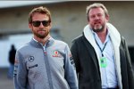 Jenson Button (McLaren) und sein Manager Richard Goddard 